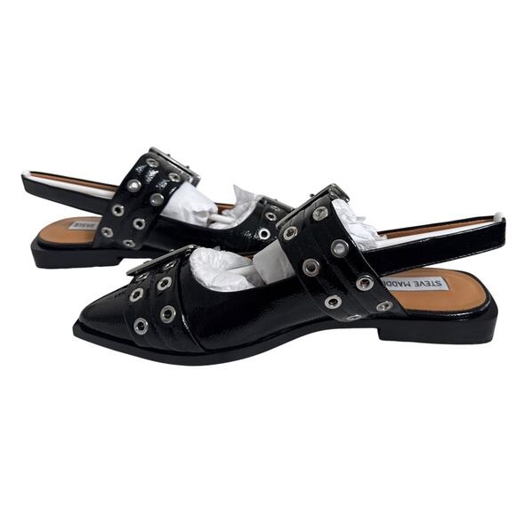 NWB Steven Madden Women's Graya Black Patent Slingback Flats Size 9 - Picture 11 of 12